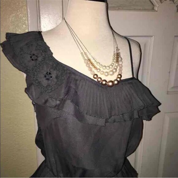 Cecico grey Sexy Top sz-small - Picture 2 of 4